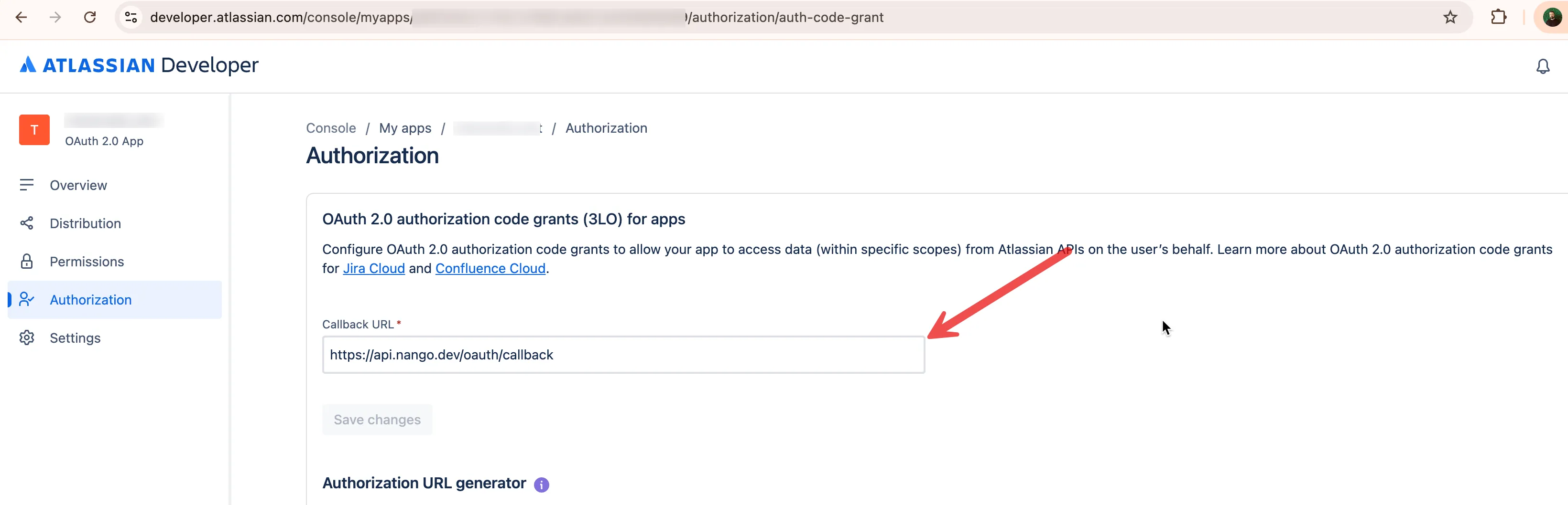 Atlassian app page
