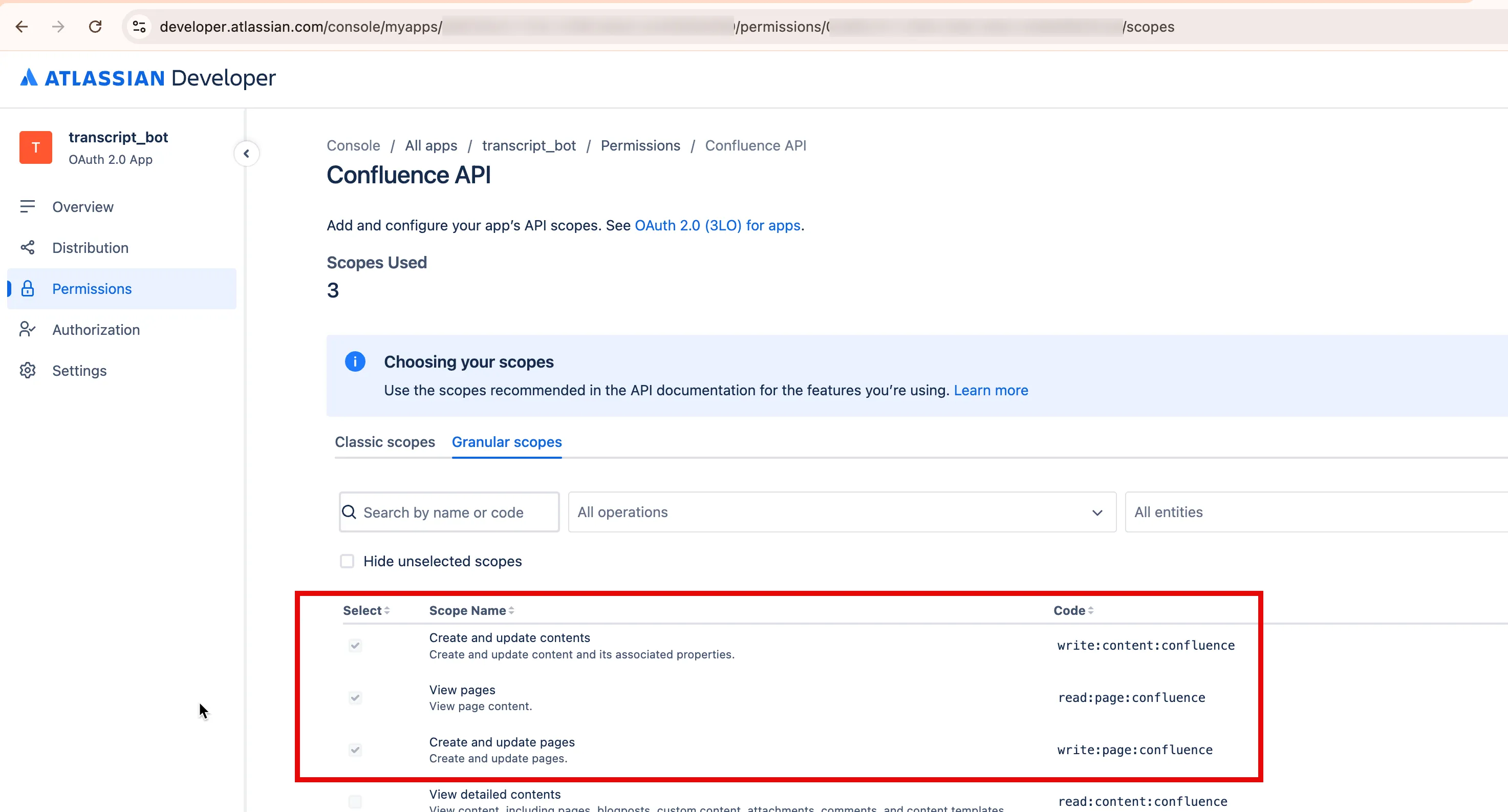 Atlassian app page