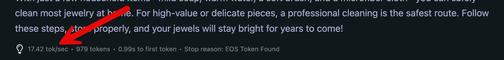 token per seconds